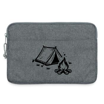 Tent Campfire Camping - Laptop bag 13" - heather grey - Front