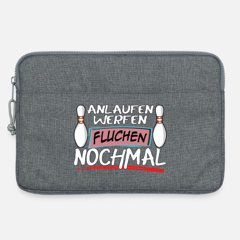 Anlaufen Werfen Fluchen Nochmal Bowling - Laptoptasche 13" - Grau meliert