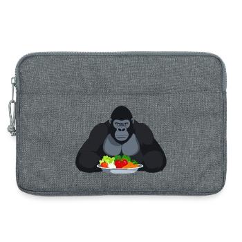 Gorille cool avec motif de singe en assiette de légumes - Sacoche pour ordinateur portable 13 pouces - gris chiné - Devant