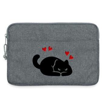 Katze Herz Liebe - Laptoptasche 13" - Grau meliert - Vorne