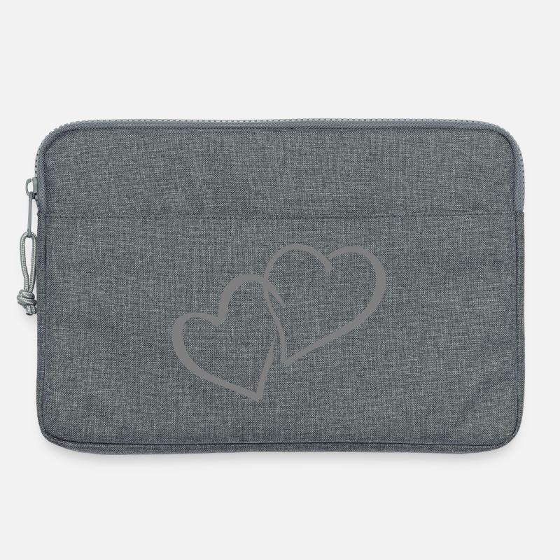 hearts Herz Herzen - Laptoptasche 13" - Grau meliert
