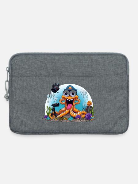 Tauchender Foto-Oktopus - Laptoptasche 13" - Grau meliert