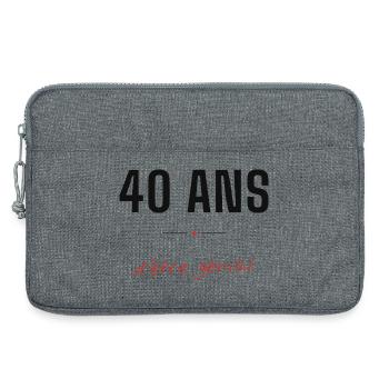 40 Ans d'être génial - Sacoche pour ordinateur portable 13 pouces - gris chiné - Devant