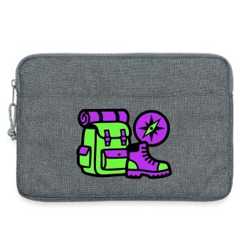 Hiking Backpack Compass Graphic - Laptop bag 13" - heather grey - Front