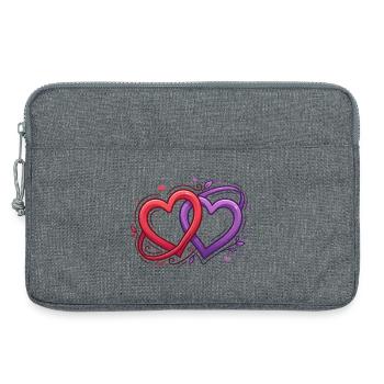 Duos de cœur complexes - Sacoche pour ordinateur portable 13 pouces - gris chiné - Devant