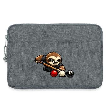 Faultier beim Billard – Entspanntes Spielmotiv - Laptoptasche 13" - Grau meliert - Vorne