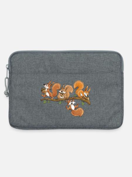 Lustige Eichhörnchen Eichel Wald Tierhumor - Laptoptasche 13" - Grau meliert