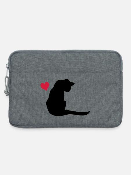 Katze - Laptoptasche 13" - Grau meliert