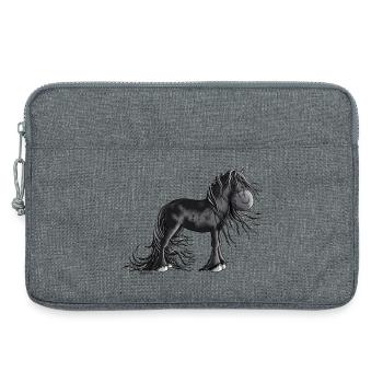 Süßes Friesenpferd - Laptoptasche 13" - Grau meliert - Vorne