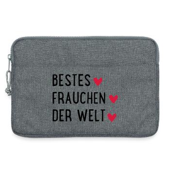 Bestes Frauchen der Welt - Laptoptasche 13" - Grau meliert - Vorne