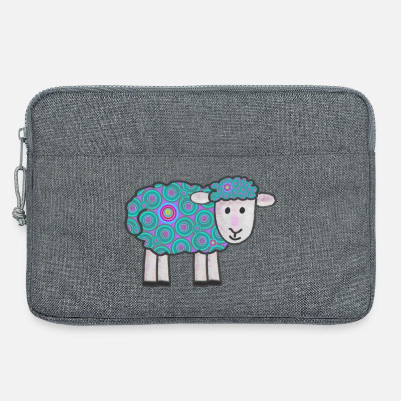 Spiralfarbenes Schäfchen Muster - Laptoptasche 13" - Grau meliert