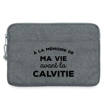 A la mémoire de ma vie avant la calvitie Chauve - Sacoche pour ordinateur portable 13 pouces - gris chiné - Devant