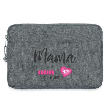 Mama Loading 2023 Herz Mädchen Rosa Werdende Mama - Laptoptasche 13" - Grau meliert - Vorne