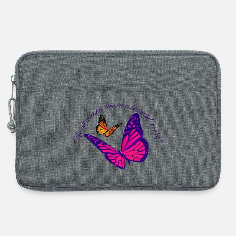 Neon Schmetterlingszauber - Laptoptasche 13" - Grau meliert