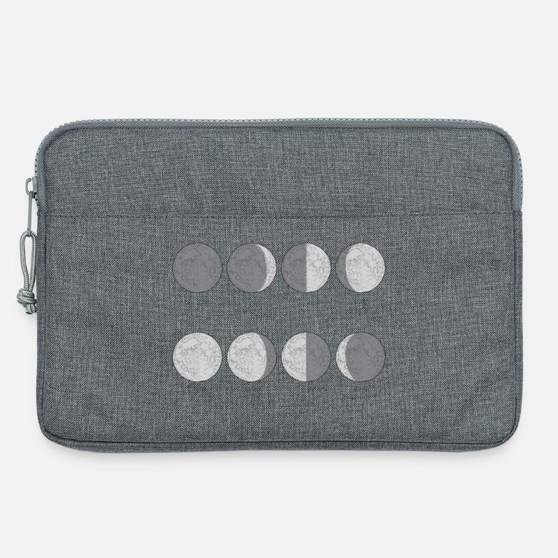Monochromes Mondphasen-Gitter - Laptoptasche 13" - Grau meliert