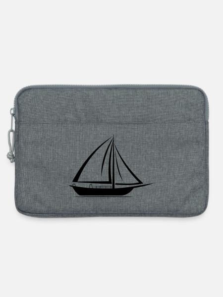 Segelboot Zeichnung - Laptoptasche 13" - Grau meliert