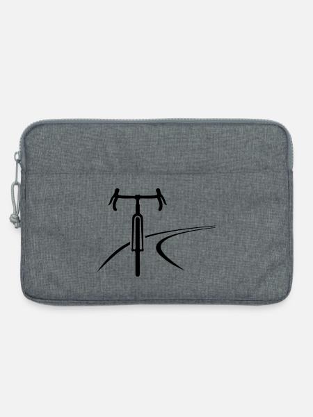 Minimalistische Gravelbike-Frontsilhouette - Laptoptasche 13" - Grau meliert