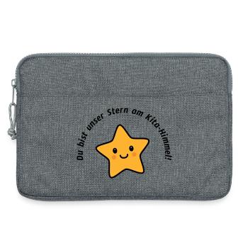 Abschied Geschenk für die Erzieherin in der Kita - Laptoptasche 13" - Grau meliert - Vorne
