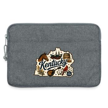 Vintage-Kentucky Bluegrass-Bourbon-Aufkleber - Laptoptasche 13" - Grau meliert - Vorne