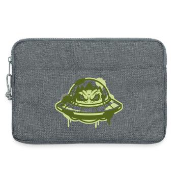 Logo graffiti d’OVNI extraterrestre - Sacoche pour ordinateur portable 13 pouces - gris chiné - Devant