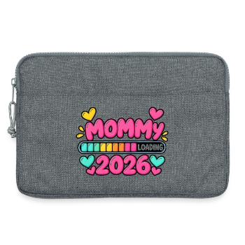 Mama lädt 2026 – Neue Mama-Ankündigung - Laptoptasche 13" - Grau meliert - Vorne