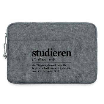 Studieren – Lustige Definition für Studenten - Laptoptasche 13" - Grau meliert - Vorne