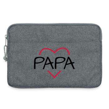 Papa Herz Geschenk Geburtstag Vatertag - Laptoptasche 13" - Grau meliert - Vorne