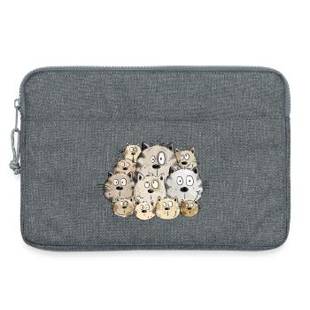 Chats drôles I chaton chat cadeau me manque - Sacoche pour ordinateur portable 13 pouces - gris chiné - Devant