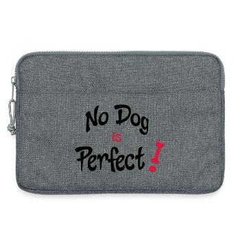 No dog is perfect - lustiger Hundespruch - Laptoptasche 13" - Grau meliert - Vorne