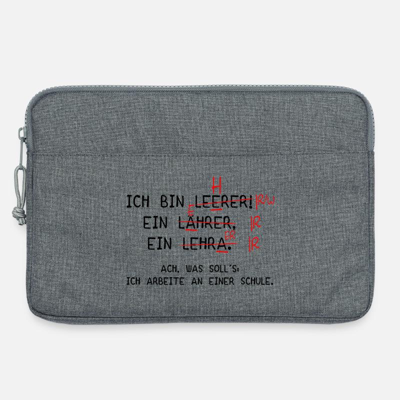 Ich bin Lehrer! (schwarz) - Laptoptasche 13" - Grau meliert