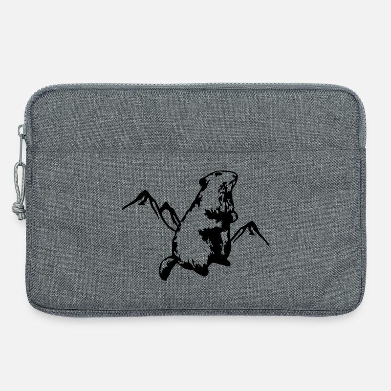 Murmeltier mit Bergen - Laptoptasche 13" - Grau meliert
