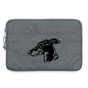 Greyhound Kopf - Laptoptasche 13" - Grau meliert - Vorne