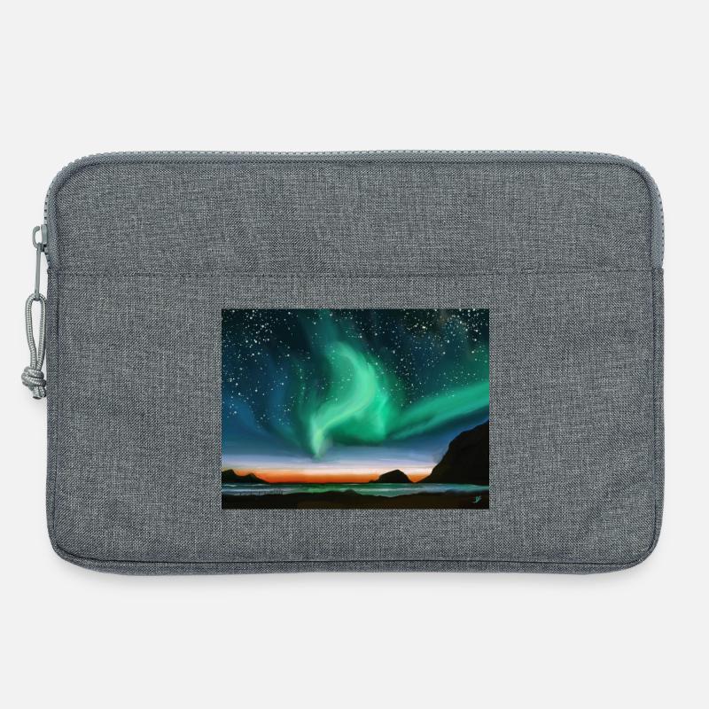 Nordlichter - Ölgemälde - Laptoptasche 13" - Grau meliert
