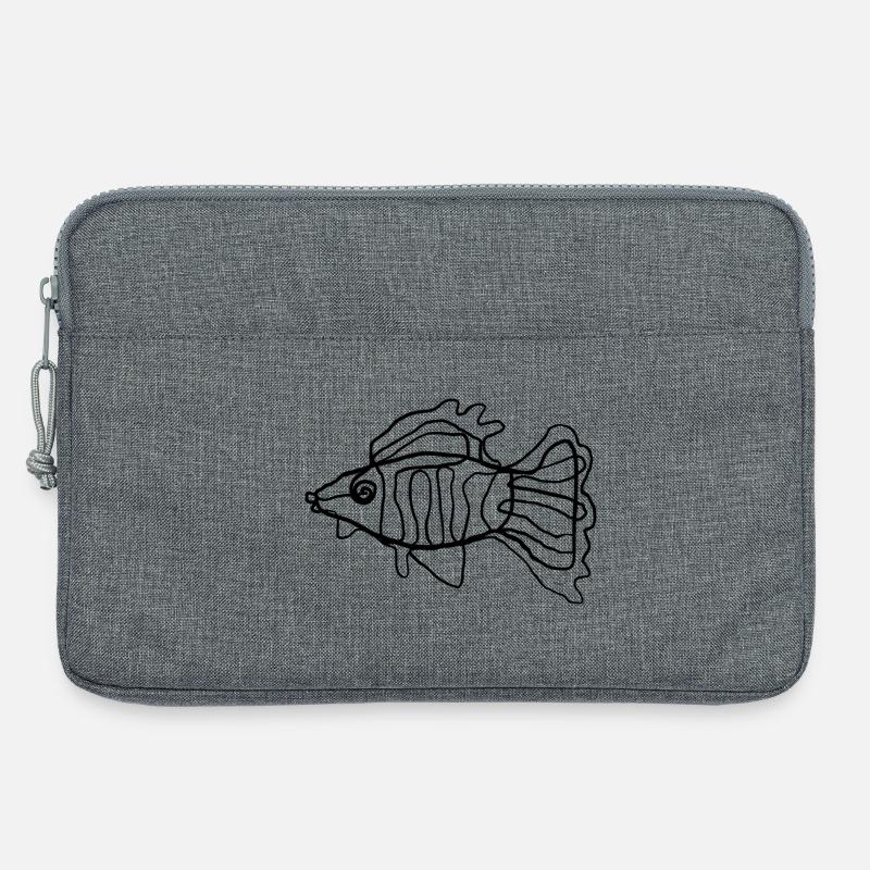 Fisch - Laptoptasche 13" - Grau meliert