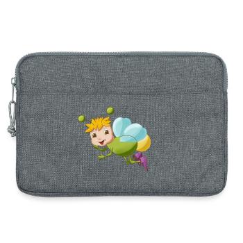 niedliches Comic Glühwürmchen - Laptoptasche 13" - Grau meliert - Vorne