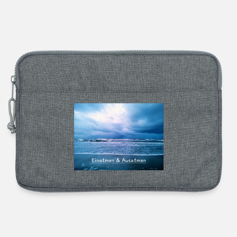 Einatmen & Ausatmen - Laptoptasche 13" - Grau meliert