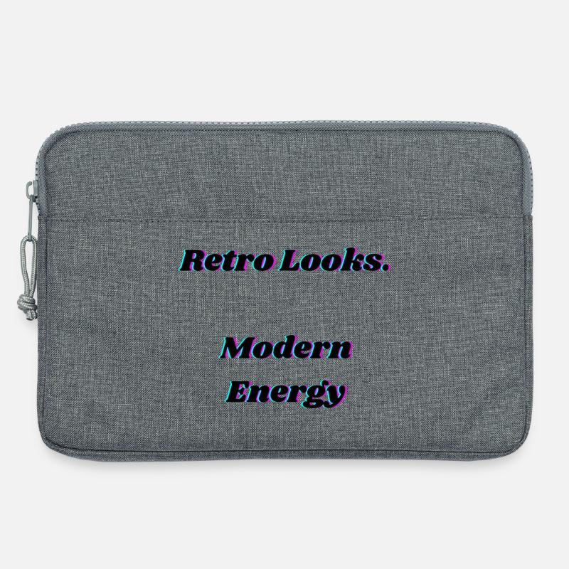 Retro Neon Glitch Typografie Design - Laptoptasche 13" - Grau meliert