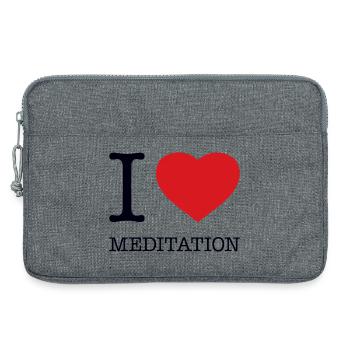 I love meditation - Laptop bag 13" - heather grey - Front