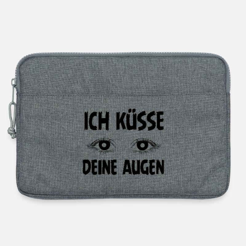 Ich küsse deine Augen – Romantisches Statement - Laptoptasche 13" - Grau meliert
