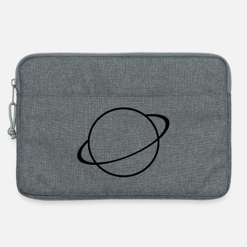 Saturn Icon – Planet Symbol - Laptoptasche 13" - Grau meliert
