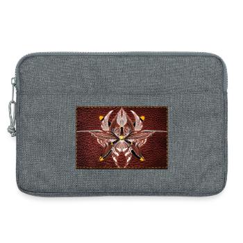 Mandala Firewing sur aspect cuir - Sacoche pour ordinateur portable 13 pouces - gris chiné - Devant