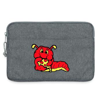 Chenille ver Happy Eating Pizza Salami Restauration rapide - Sacoche pour ordinateur portable 13 pouces - gris chiné - Devant
