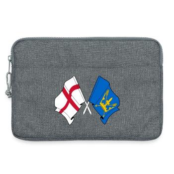 Suffolk & England Crossed Flags - Laptop bag 13" - heather grey - Front
