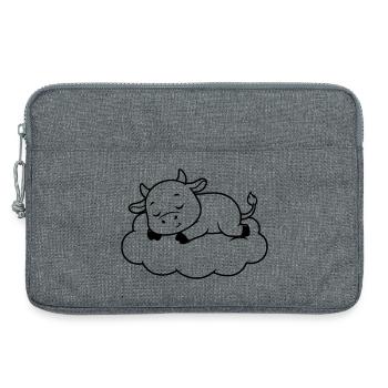 Nuage de Vache endormi Bébé de rêve - Sacoche pour ordinateur portable 13 pouces - gris chiné - Devant