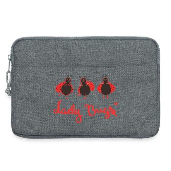 Trio de coccinelles dansantes – Dessin animé mignon - Sacoche pour ordinateur portable 13 pouces - gris chiné - Devant