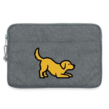 Playing Dog Golden Retriever Labrador Puppy - Laptop bag 13" - heather grey - Front