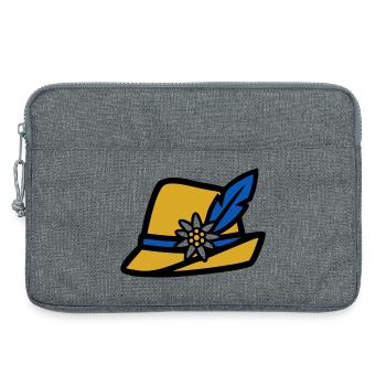 Trachtenhut Bayern Hut Edelweiss Volksfest - Laptoptasche 13" - Grau meliert - Vorne