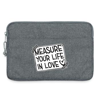 Measure Your Life In Love Inspirierend Liebe Logo - Laptoptasche 13" - Grau meliert - Vorne