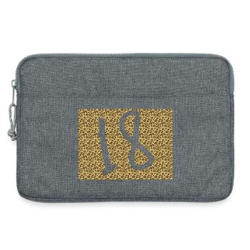 Leopard Pattern with Large Ampersand - Laptop bag 13" - heather grey - Front