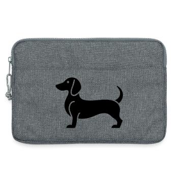 teckel - Sacoche pour ordinateur portable 13 pouces - gris chiné - Devant